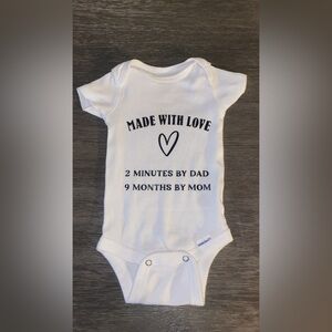 White Baby Onesie with Fun Text